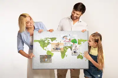 Korková nástěnka Mapa světa akvarel