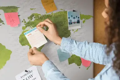 Korková nástěnka Mapa světa akvarel