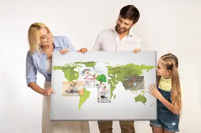 Korková nástěnka Mapa světa akvarel
