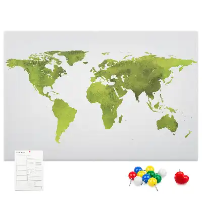 Korková nástěnka Mapa světa akvarel