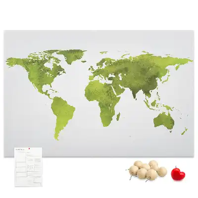 Korková nástěnka Mapa světa akvarel