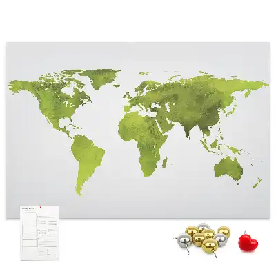 Korková nástěnka Mapa světa akvarel
