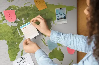 Korková nástěnka Mapa světa akvarel