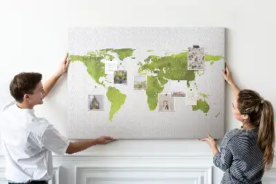 Korková nástěnka Mapa světa akvarel