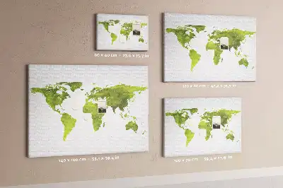 Korková nástěnka Mapa světa akvarel