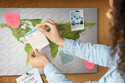 Korková nástěnka Mapa světa akvarel