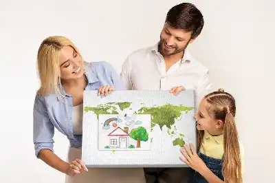 Korková nástěnka Mapa světa akvarel
