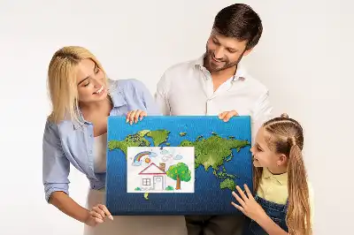Nástěnka do dětského pokoje s motivem kontur států světa