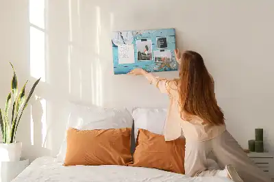 Nástěnka do dětského pokoje Mušle na dřevě