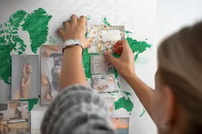 Korková nástěnka Zelená mapa světa