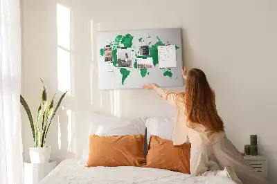 Korková nástěnka Zelená mapa světa