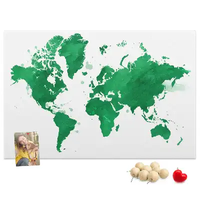 Korková nástěnka Zelená mapa světa