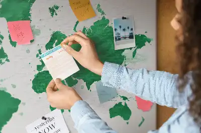 Korková nástěnka Zelená mapa světa