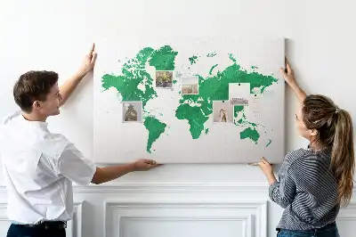 Korková nástěnka Zelená mapa světa