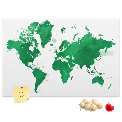 Korková nástěnka Zelená mapa světa