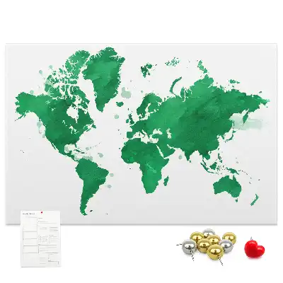 Korková nástěnka Zelená mapa světa