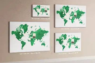 Korková nástěnka Zelená mapa světa