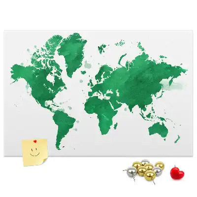 Korková nástěnka Zelená mapa světa