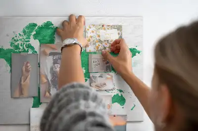 Korková nástěnka Zelená mapa světa