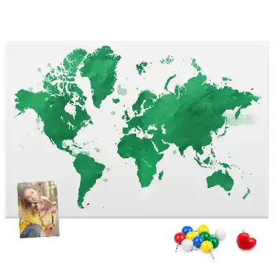 Korková nástěnka Zelená mapa světa