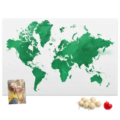 Korková nástěnka Zelená mapa světa