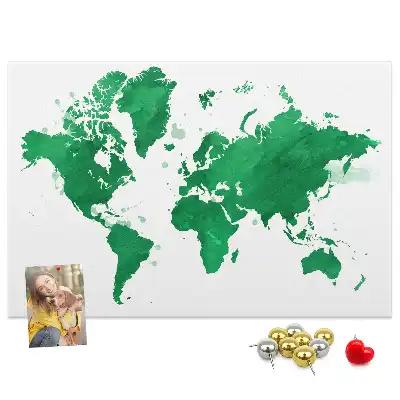 Korková nástěnka Zelená mapa světa