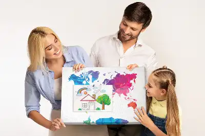 Korková nástěnka s motivem abstraktní mapy světa