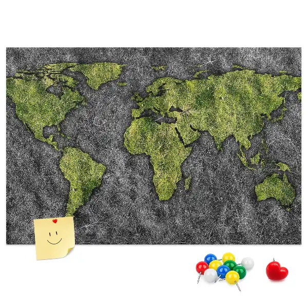 Korková nástěnka klasická mapa kontinentů