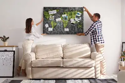 Korková nástěnka klasická mapa kontinentů