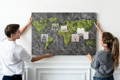 Korková nástěnka klasická mapa kontinentů