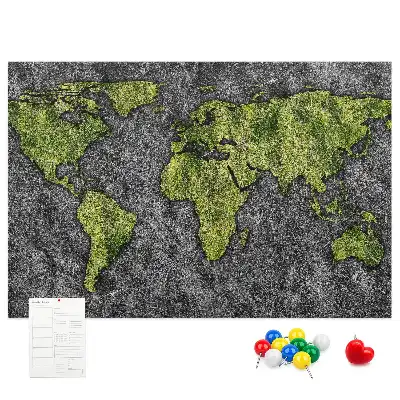 Korková nástěnka klasická mapa kontinentů