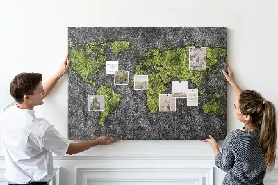 Korková nástěnka klasická mapa kontinentů