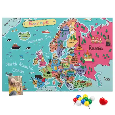Korková nástěnka s mapou Evropy