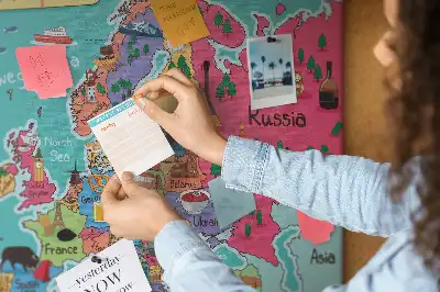 Korková nástěnka s mapou Evropy