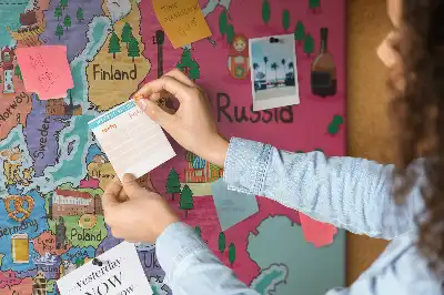 Korková nástěnka s mapou Evropy