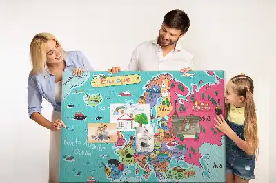 Korková nástěnka s mapou Evropy