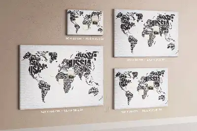 Nástěnka do dětského pokoje Typografická mapa kontinentů