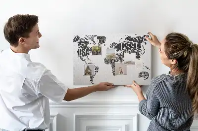 Nástěnka do dětského pokoje Typografická mapa kontinentů