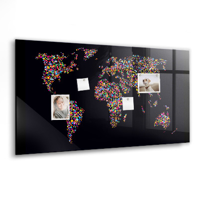 Magnetická tabule Mapa světa z teček