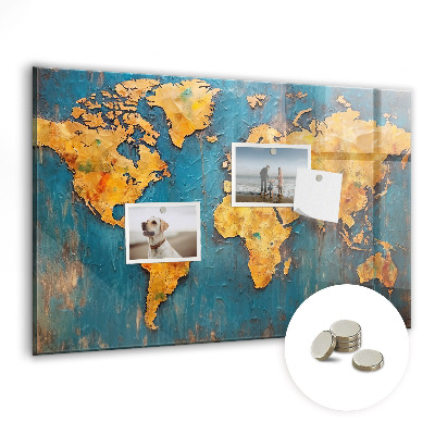 Magnetická tabule Dekorativní mapa světa