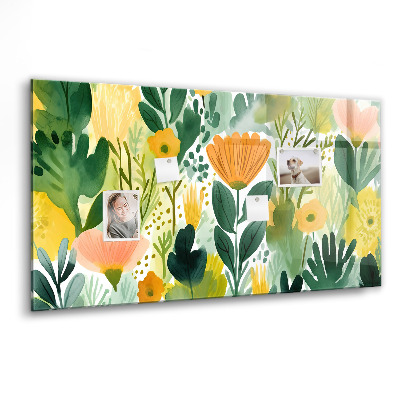 Magnetická tabule Akvarelové květiny