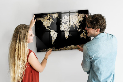 Magnetická tabule Mapa světa sucho