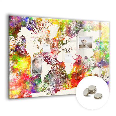 Magnetická tabule Akvarelová mapa světa