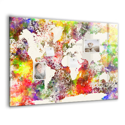 Magnetická tabule Akvarelová mapa světa