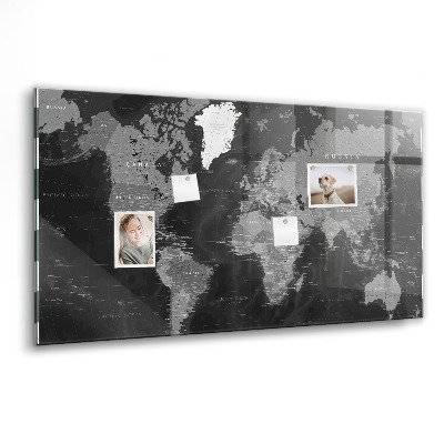 Magnetická tabule Černá mapa světa