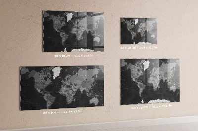Magnetická tabule Černá mapa světa
