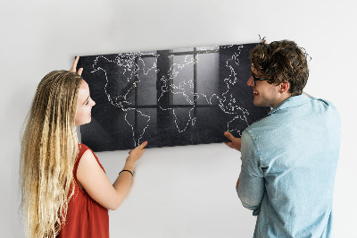 Magnetická tabule Obrys mapy světa
