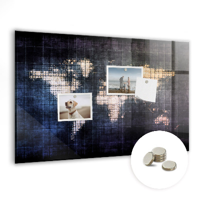 Magnetická tabule Abstraktní mapa světa