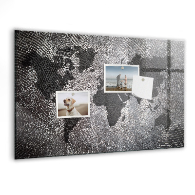 Magnetická tabule Betonová mapa světa