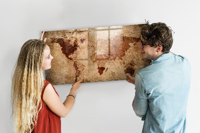 Magnetická tabule Stará mapa světa